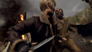 Leon uses his knife against a Los Ganados in Resident Evil 4 Remake
